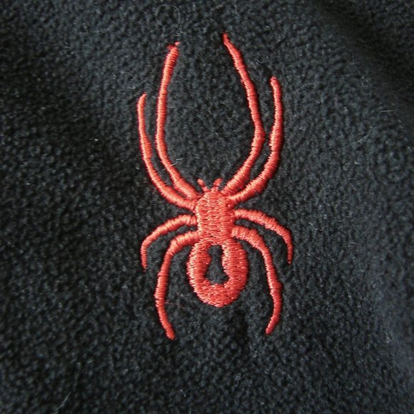 Spyder Snuggle Fleece Zip Hooded Sweatshirt Jacket Black Red XL Warm Coat Unisex - Picture 12 of 13